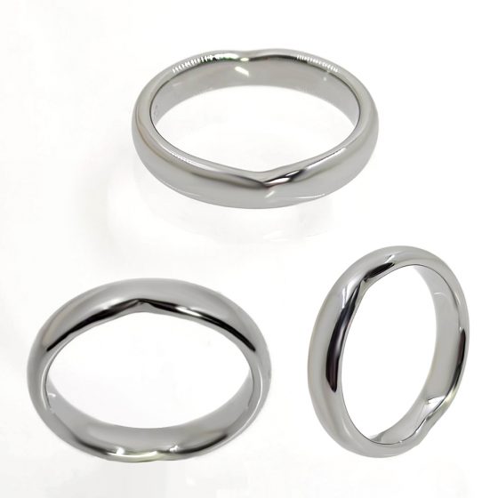 Truegold Irregular Polished 4mm Tungsten Ring