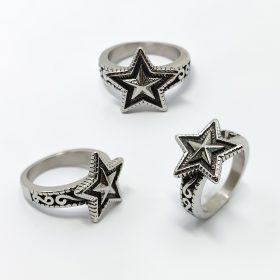 Truegold Star Shape Retro Men Casting Stainless Steel Ring