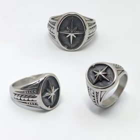 Truegold Octagonal Star Casting Retro Stainless Steel Ring