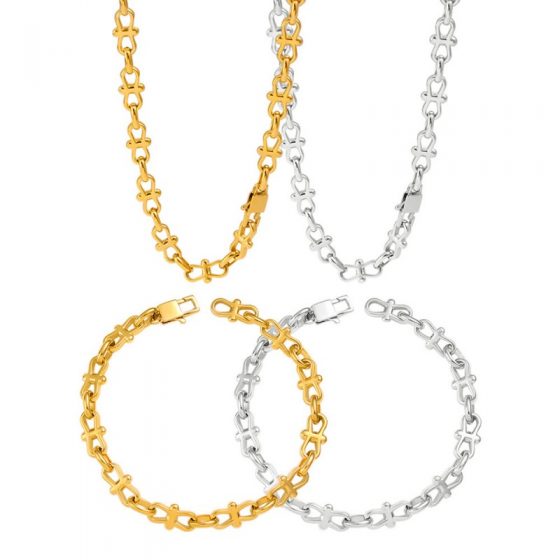 Truegold Elegant and Versatile Bow Buckle Necklace and Bracelet Chains for a Chic Modern Look