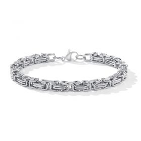 Truegold Men's Stainless Steel Byzantine Mechanic Link Chain Bracelet