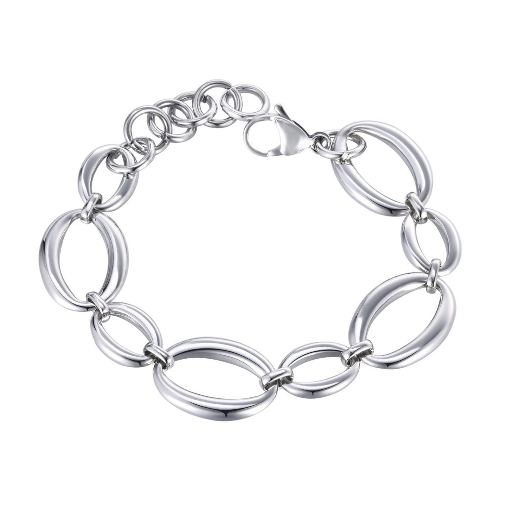 Truegold Stainless Steel Irregular Big Oval Loop Chain Link Bracelet