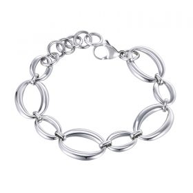 Stainless Steel Irregular Big Oval Loop Chain Link Bracelet